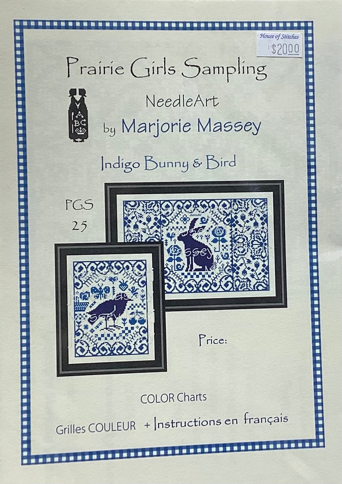 Indigo Bunny & Bird by NeedleArt by Marjorie Massey