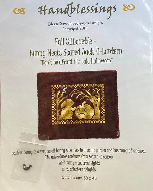 Fall Silhouette: Bunny Meets Scared Jack-O-Lantern: Don’t Be Afraid it’s Only Halloween by Handblessings