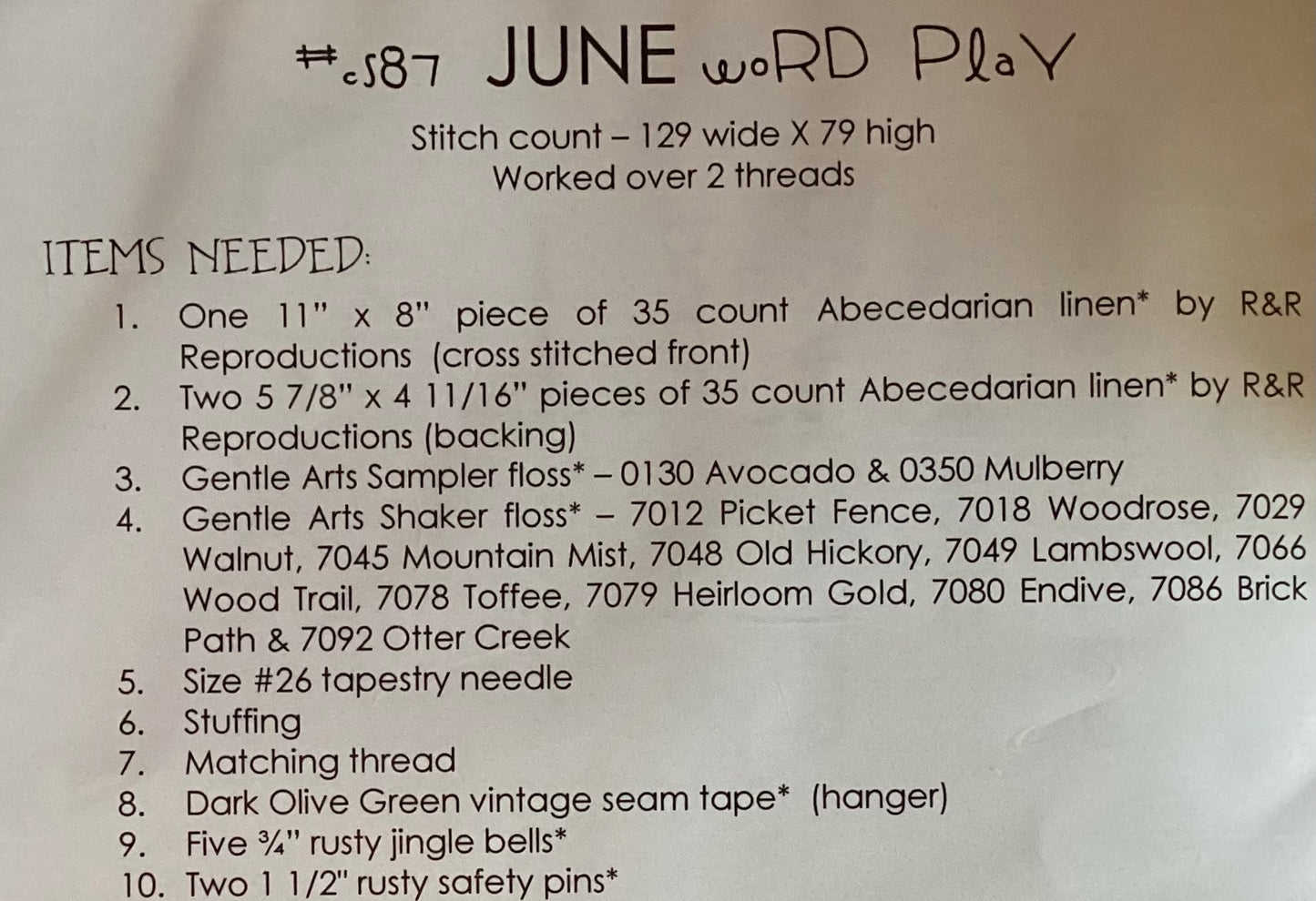 June: Word Play by With Thy Needle & Thread