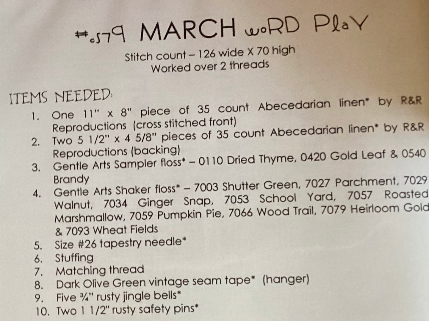 March: Word Play by With Thy Needle & Thread