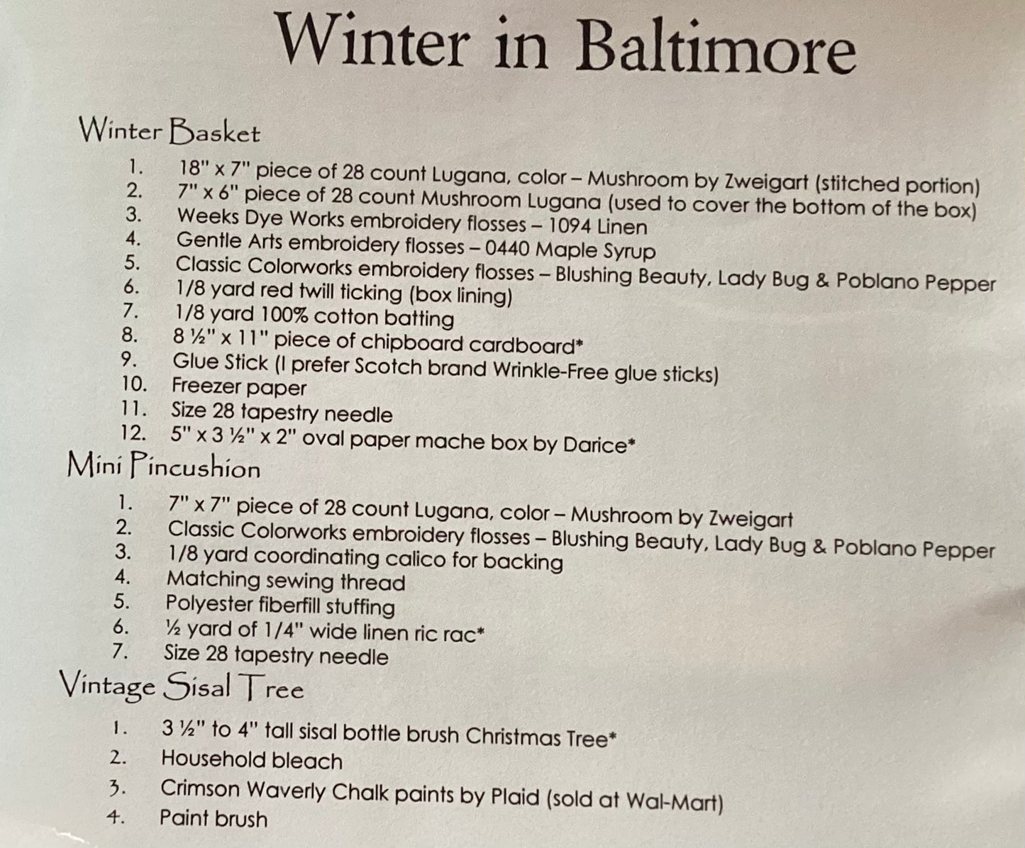 Winter in Baltimore by With They Needle & Thread