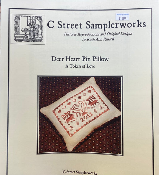 Deer Heart Pin Pillow by C Street Sampleworks