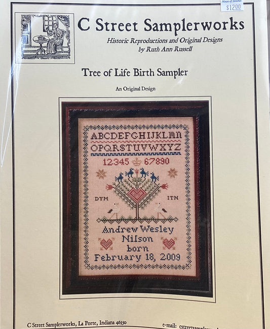 Tree of Life Birth Sampler by C Street Sampleworks