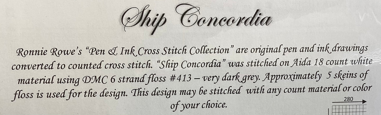 Ship Concordia by Ronnie Rowe Designs