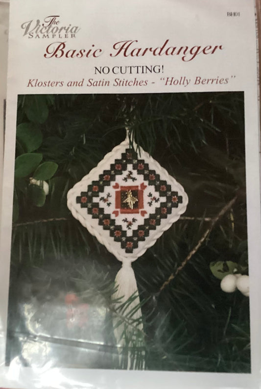 Basic Hardanger-Klosters and Satin Stitches “Holly Berries” by The Victoria Sampler