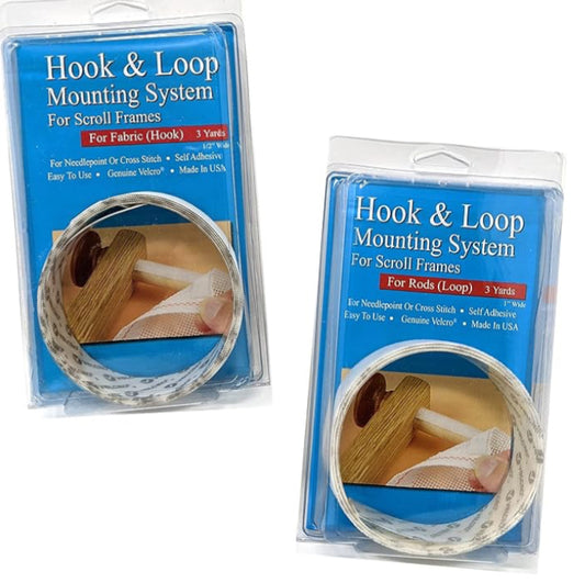 Hook and Loop Mounting System For Scroll Frames-For Rods (Loop) 3 yards