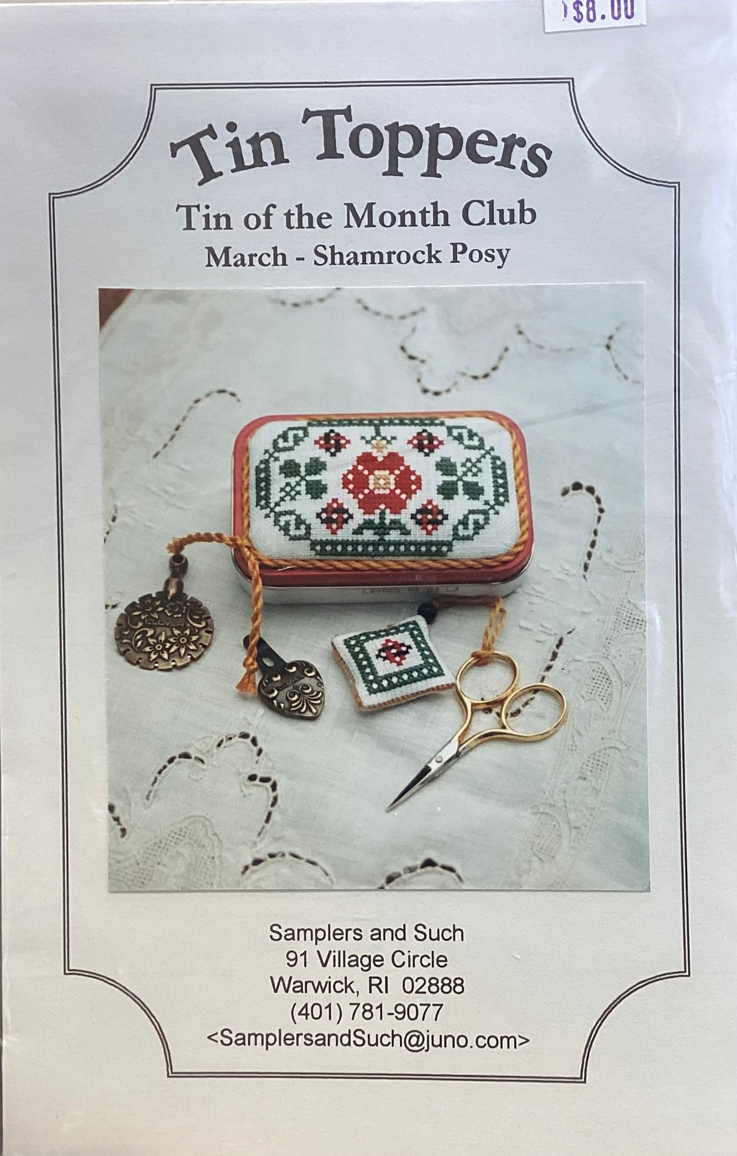 Tin Toppers: March - Shamrock Posy by Samplers and Such