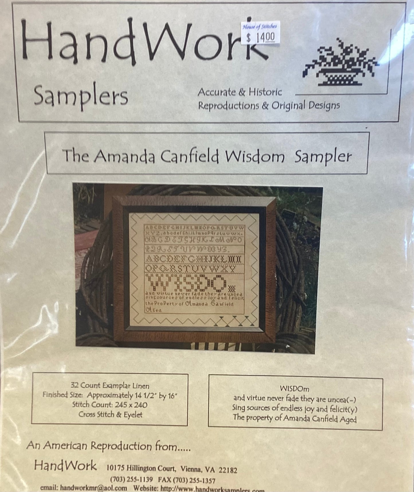 The Amanda Canfield Wisdom Sampler by HandWork Samplers
