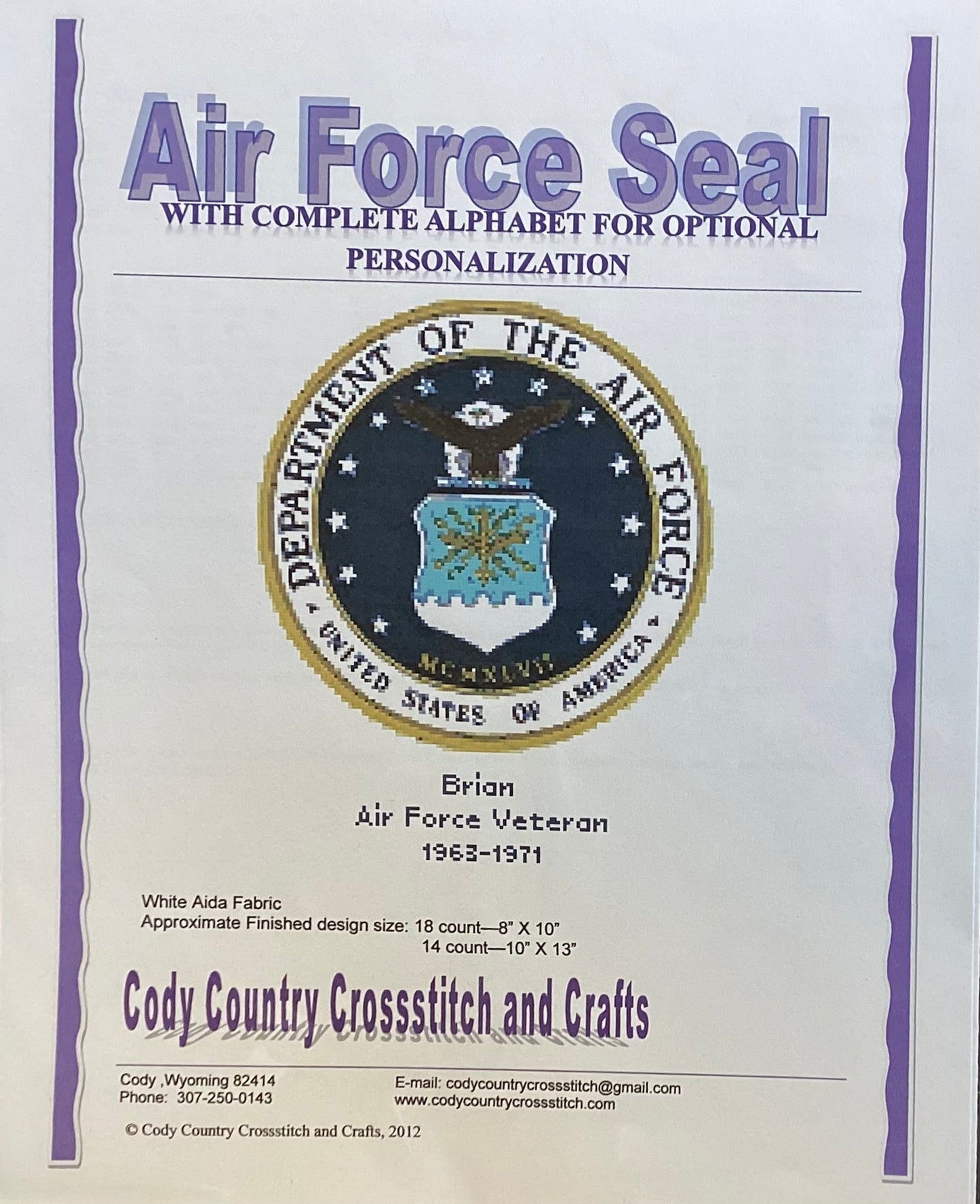 Air Force Seal by Cody Country Crossstitch and Crafts