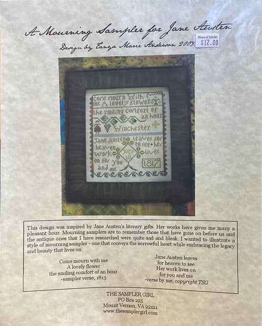 A Mourning Sampler for Jane Austen by The Sampler Girl