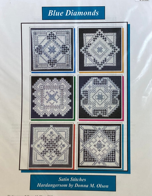 Blue Diamonds: Hardanger by Satin Stitches