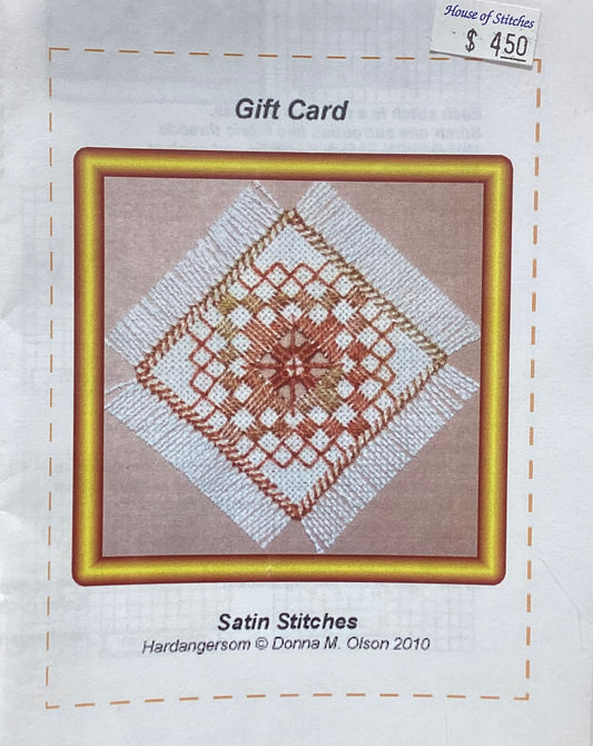 Gift Card 2: Hardanger by Satin Stitches