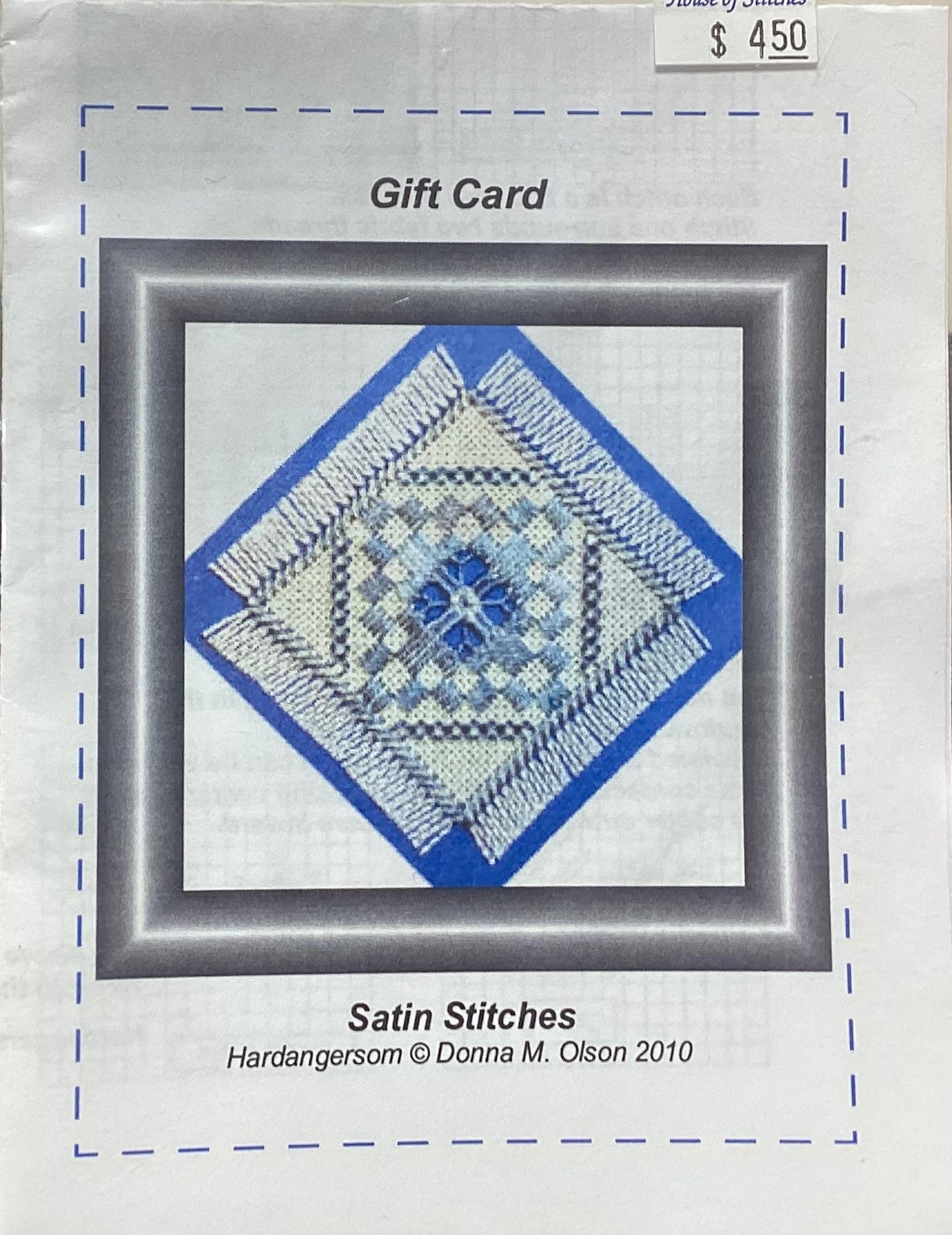 Gift Card 6: Hardanger by Satin Stitches