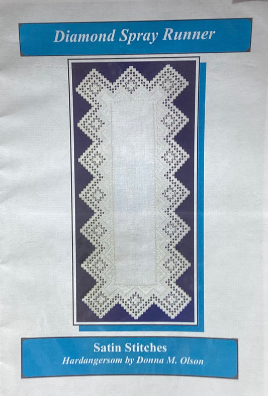 Diamond Spray Runner: Hardanger by Satin Stitches