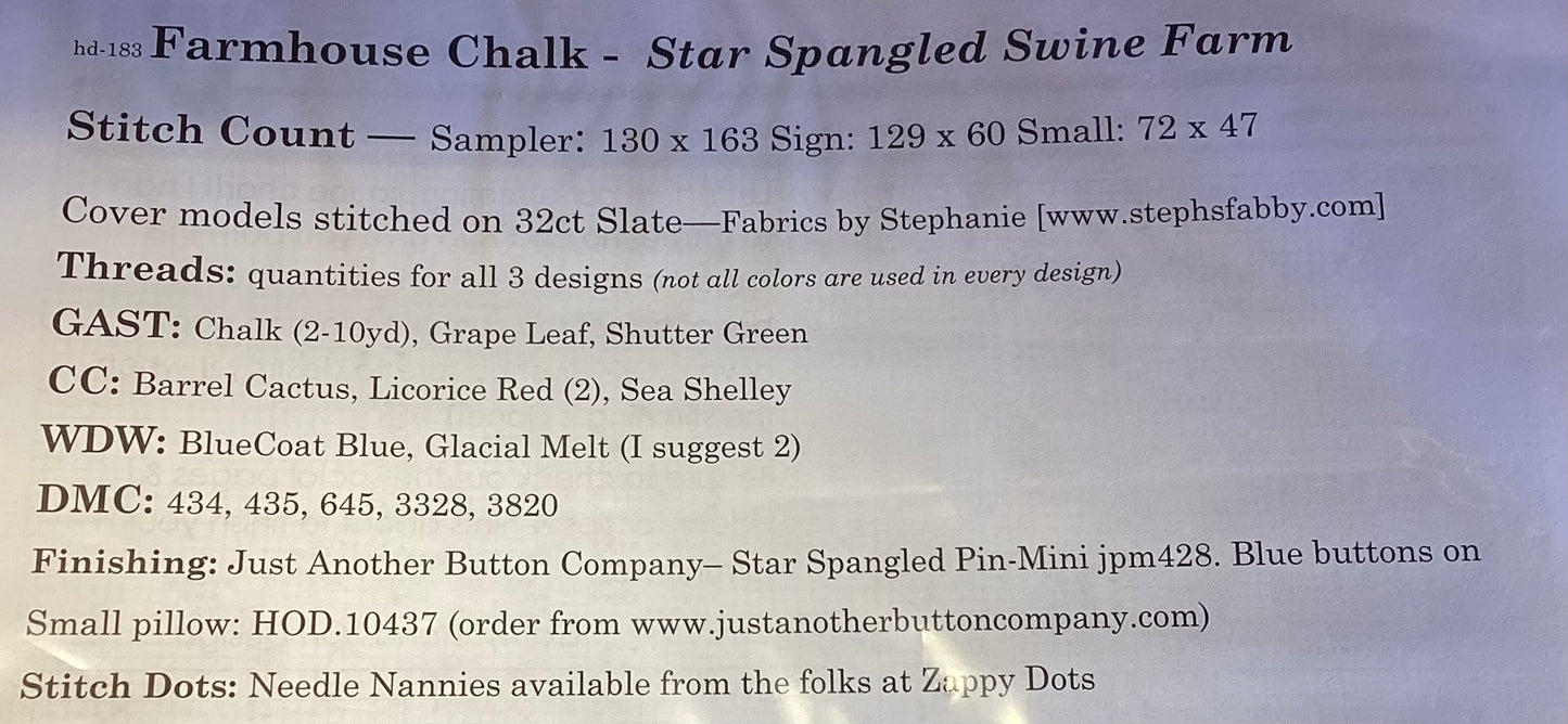 Farmhouse Chalk: Star Spangled Swine Farm by Hands on Design hd183