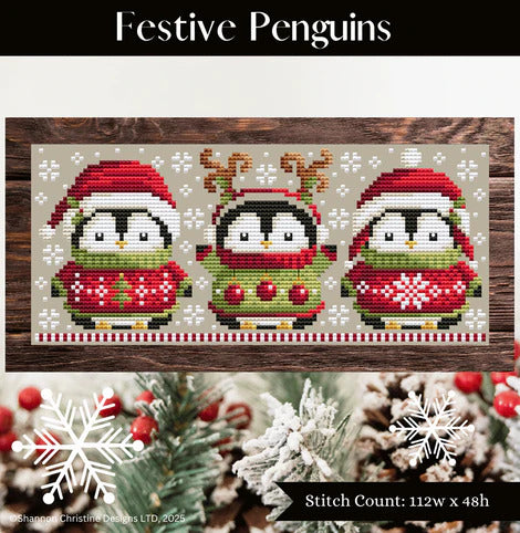 Festive Penguins by Shannon Christine Designs