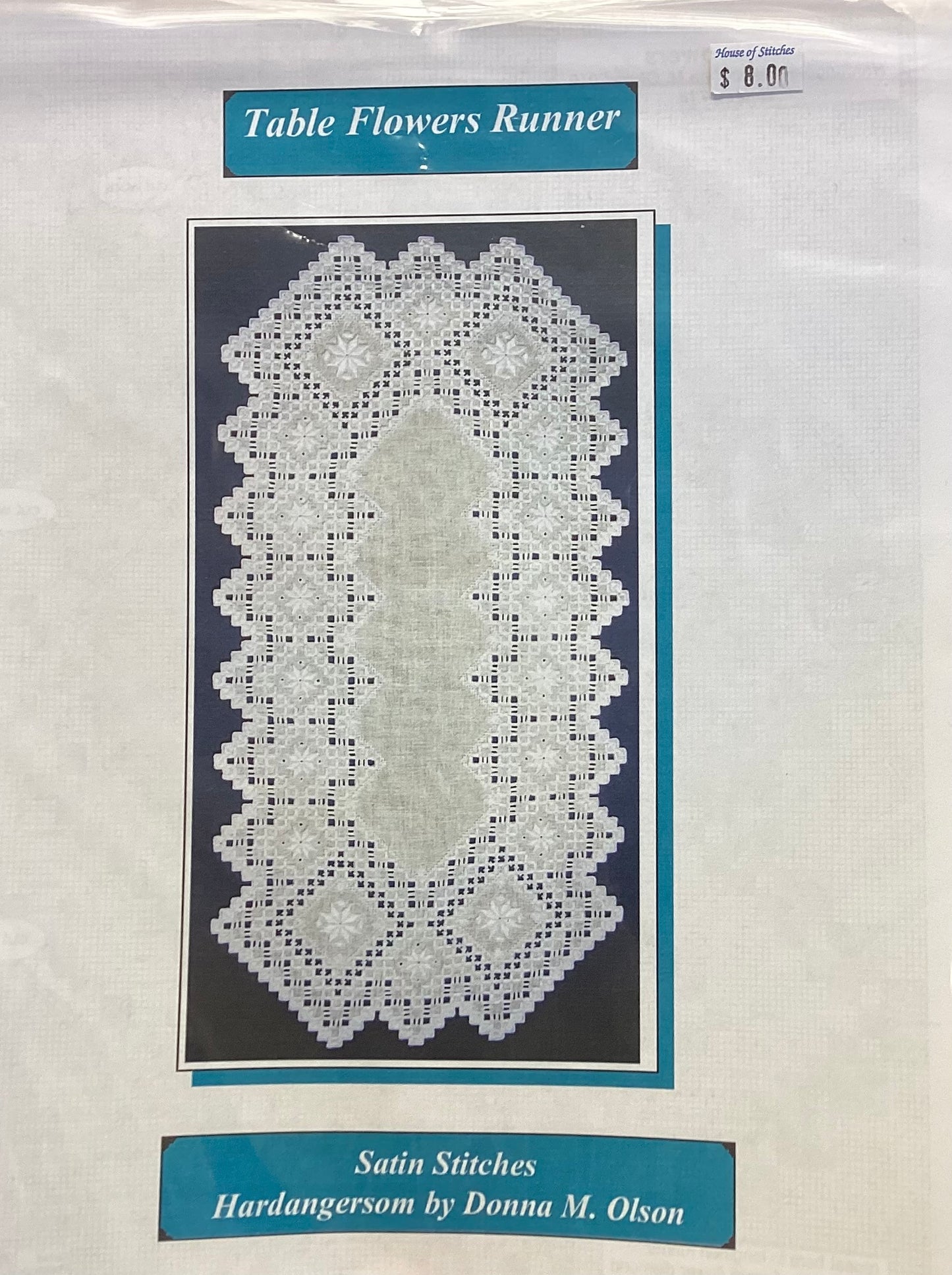 Table Flower Runner: Hardanger by Satin Stitches