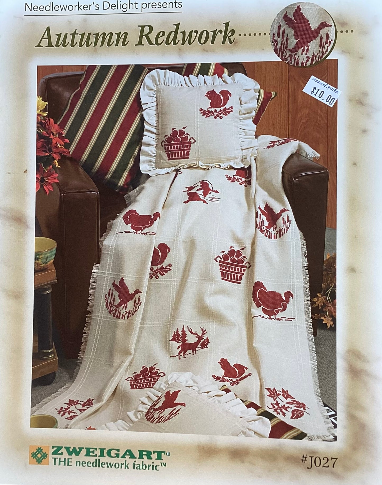 Autumn Redwork by Zweigart