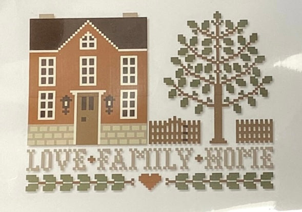 Love, Family, Home: The Little House Needleworks Logo Chart by Diane Williams