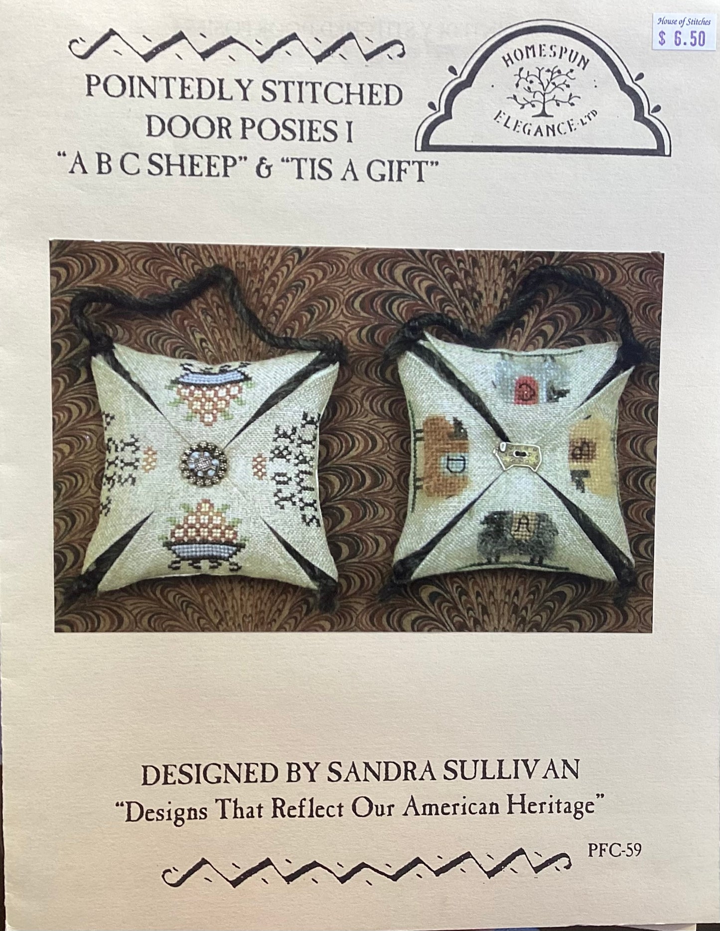 Pointedly Stitched Door Posies I: ABC Sheep & Tis A Gift by Homespun Elegance
