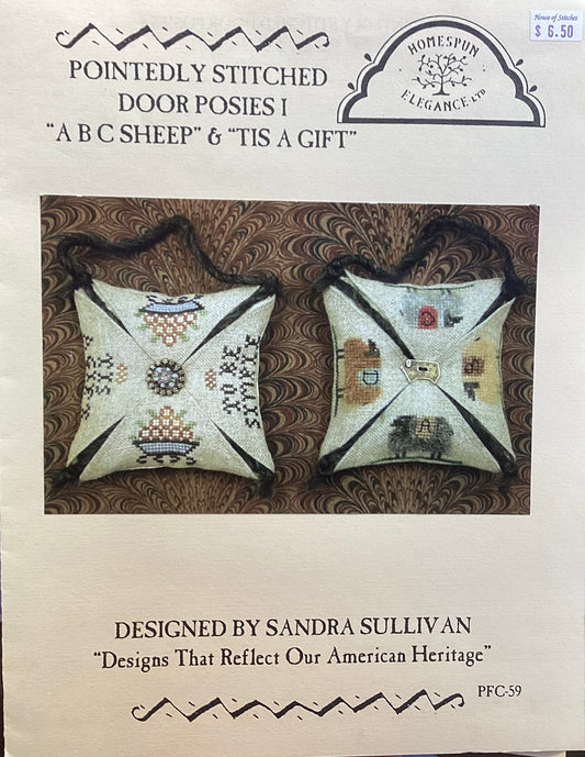 Pointedly Stitched Door Posies I: ABC Sheep & Tis A Gift by Homespun Elegance
