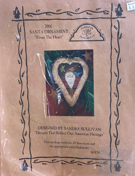 2006 Santa Ornament: From The Heart by Homespun Elegance