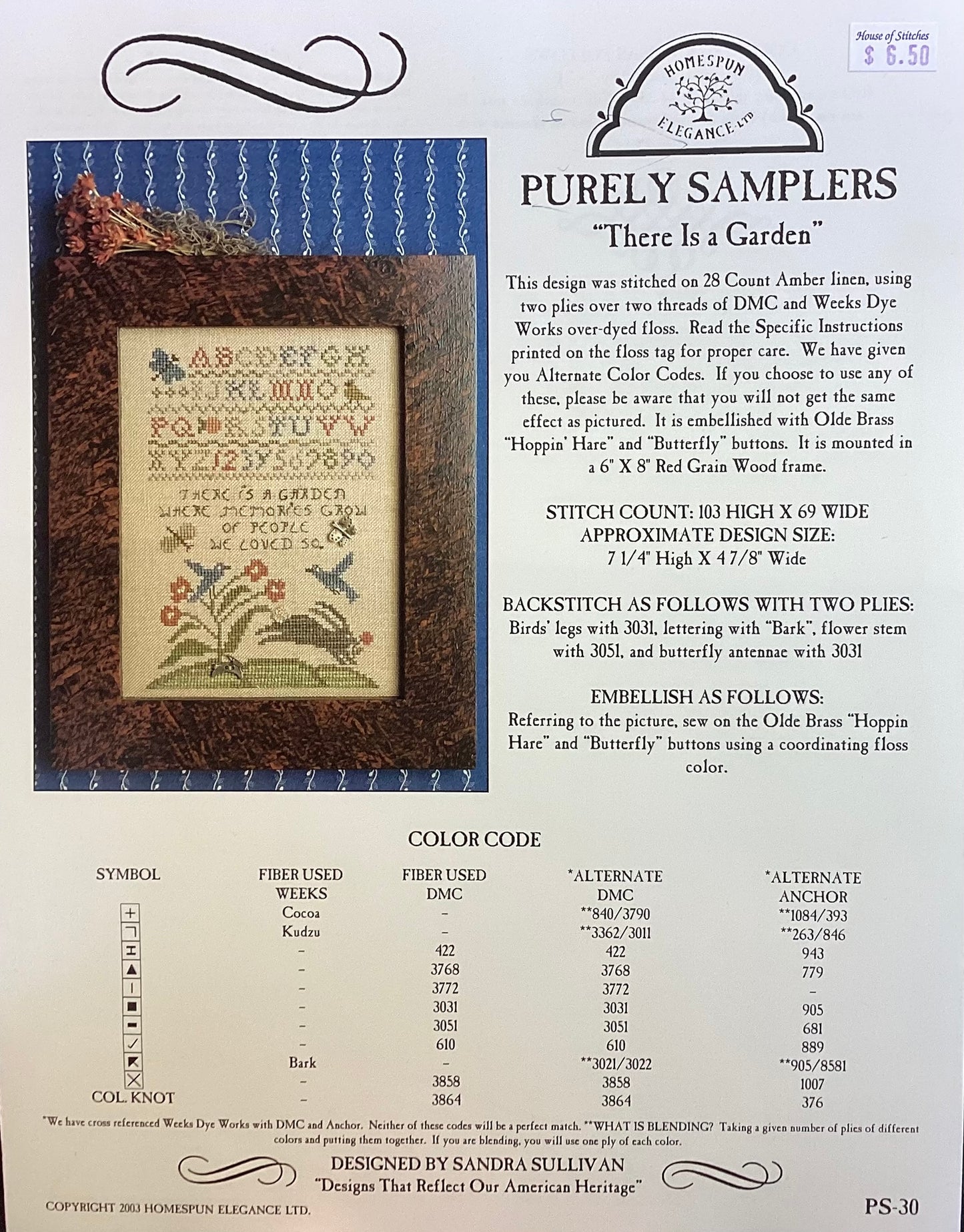 Purely Samplers: There Is A Garden by Homespun Elegance