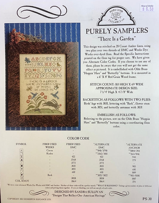 Purely Samplers: There Is A Garden by Homespun Elegance