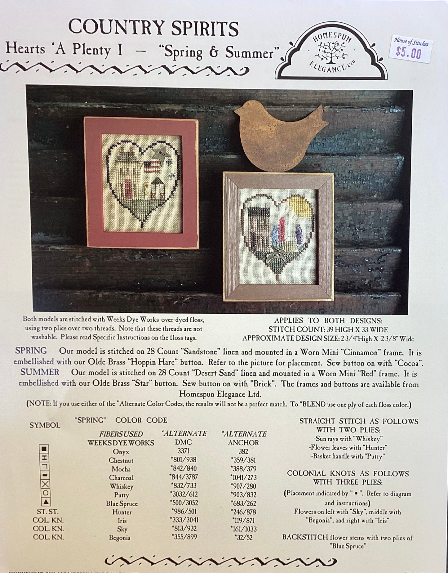 Country Spirits Collection: Hearts ‘A Plenty I - Spring & Summer by Homespun Elegance