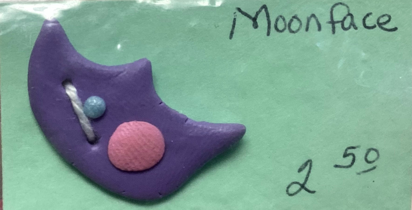 Moonface Button by Sisters and Best Friends