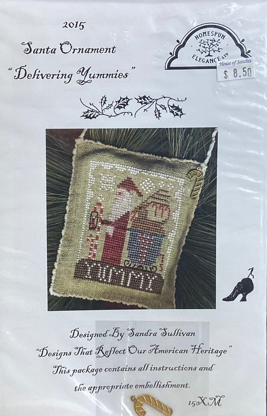 Santa Ornament: 2015 Delivering Yummies by Homespun Elegance