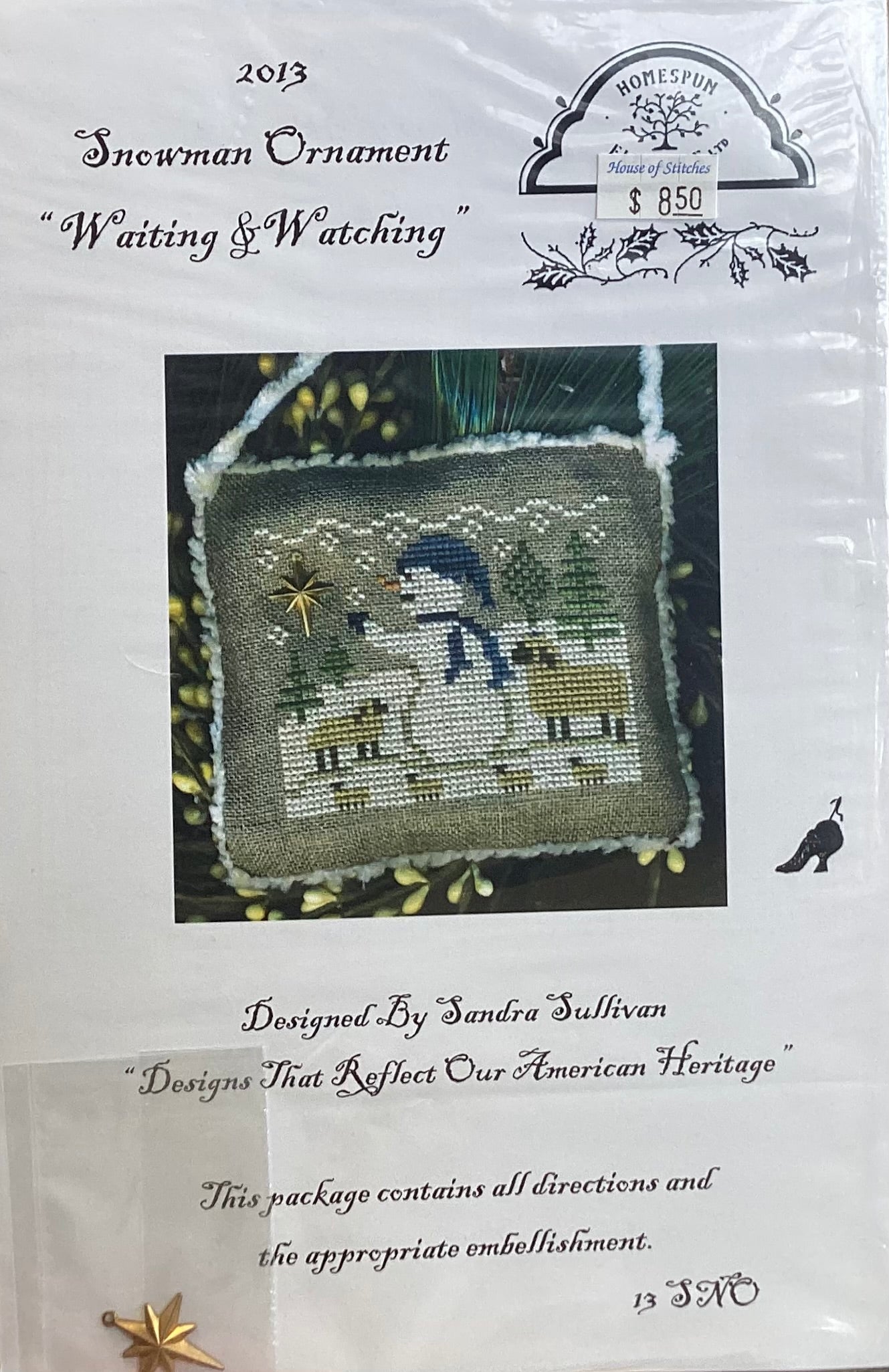 Snowman Ornament 2013: Waiting & Watching by Homespun Elegance