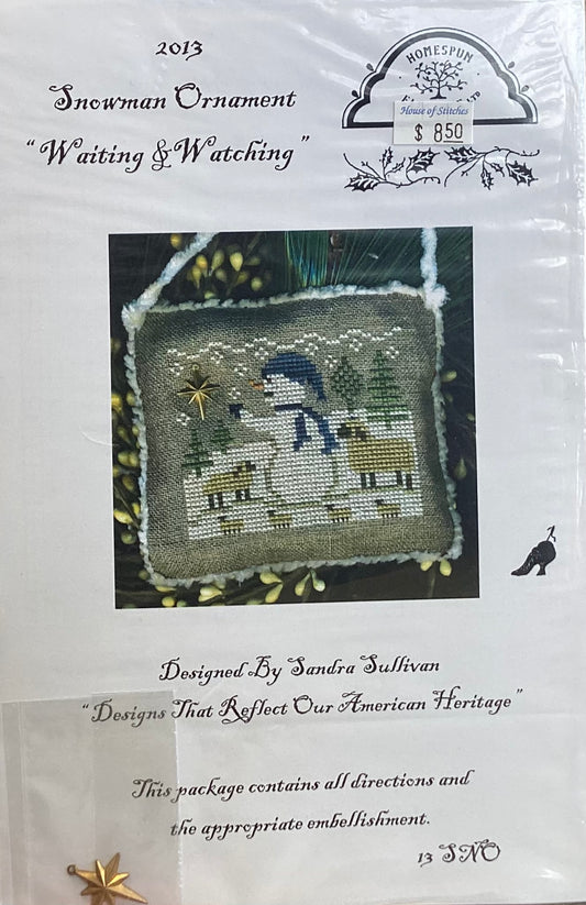 Snowman Ornament 2013: Waiting & Watching by Homespun Elegance