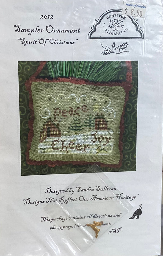Sampler Ornament 2012: Spirit of Christmas by Homespun Elegance