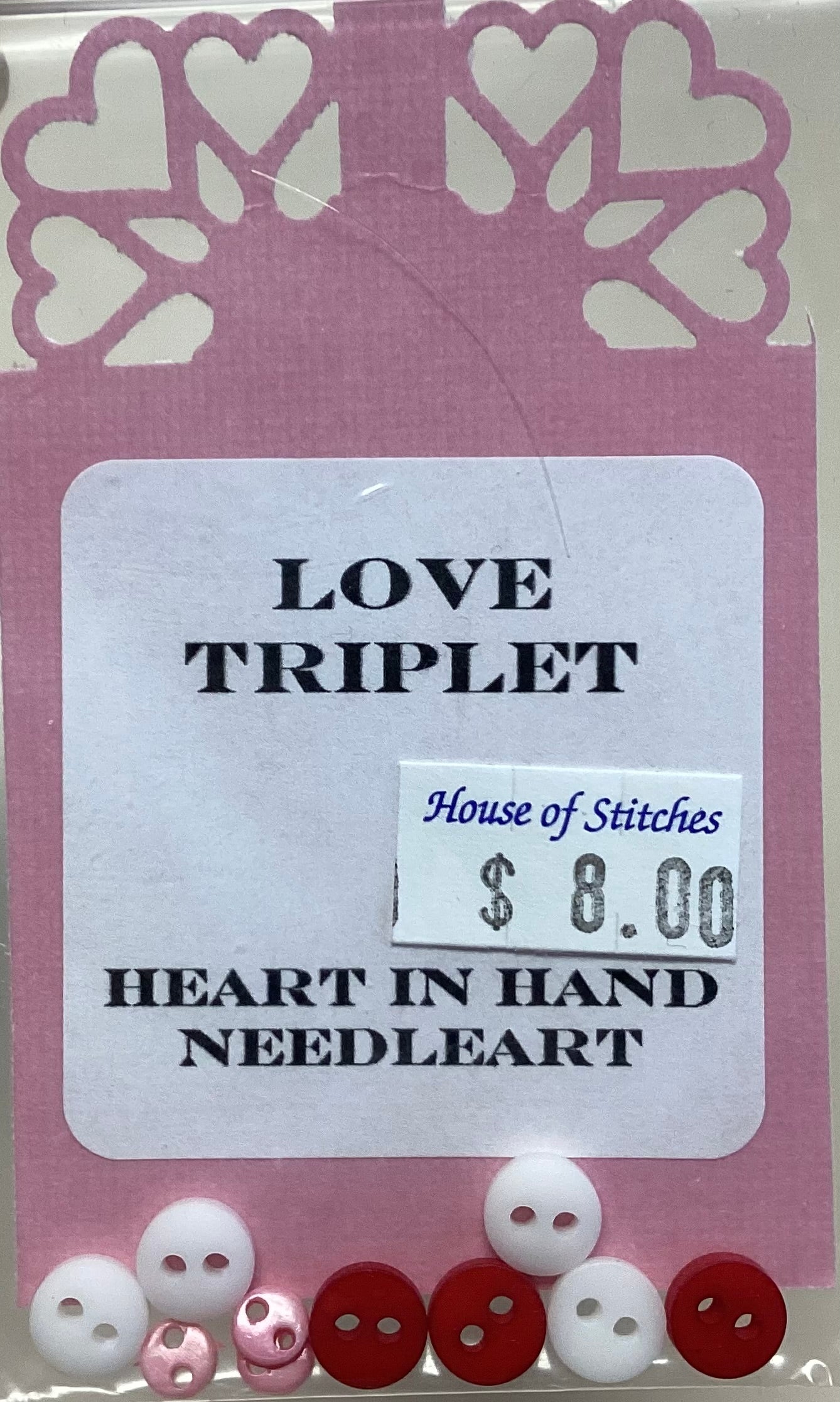 Love Triplet Embellishment Pack by Heart in Hand Needleart