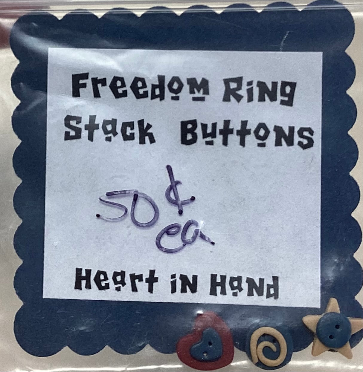 Freedom Ring Stack Buttons Embellishment Pack by Heart in Hand Needleart