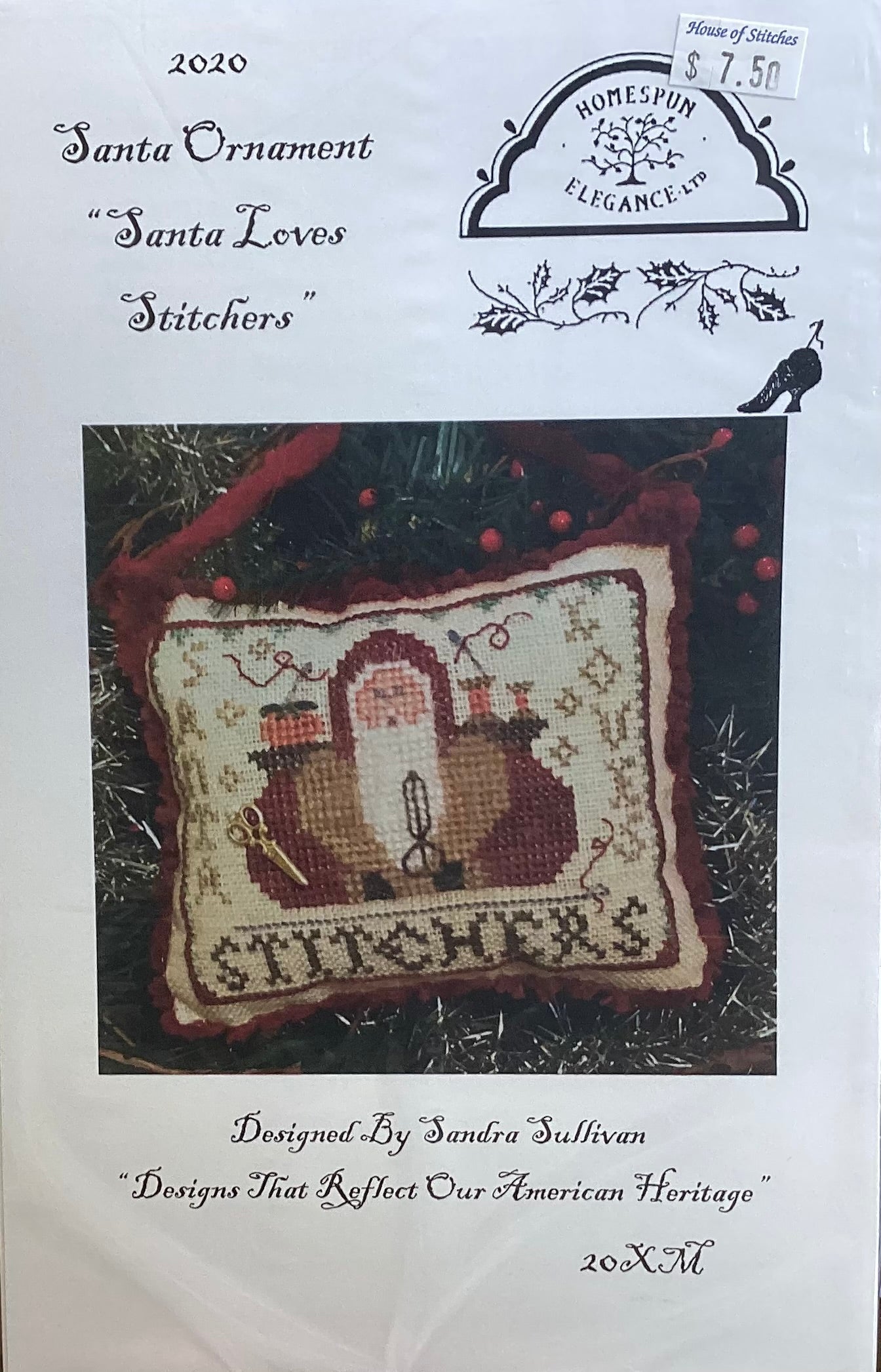 Santa Ornament 2020: Santa Loves Stitchers by Homespun Elegance