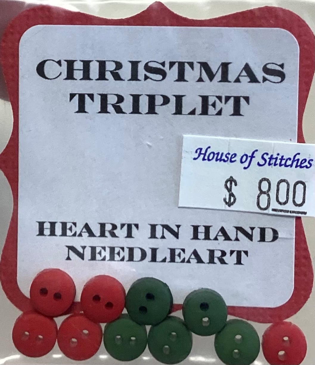 Christmas Triplet Embellishment Pack by Heart in Hand Needleart
