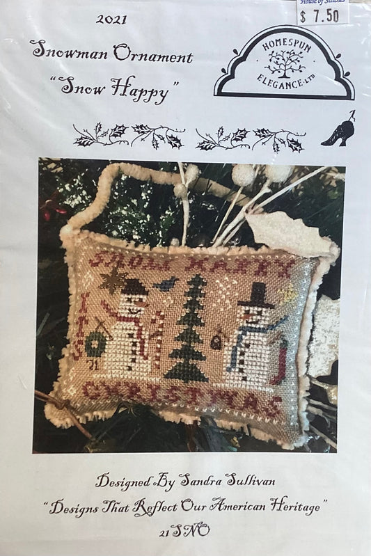 Snowman Ornament 2021: Snow Happy by Homespun Elegance