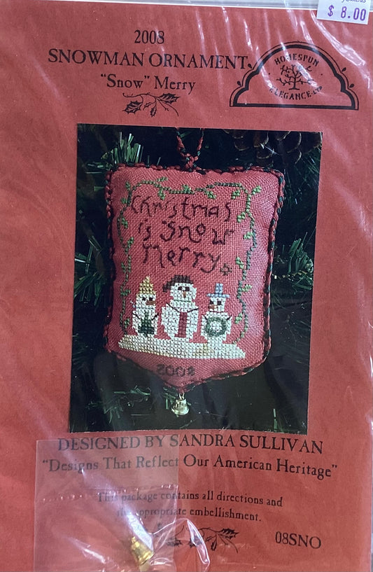 Snowman Ornament 2008: Snow Merry by Homespun Elegance