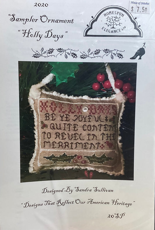 Sampler Ornaments 2020: Holly Days by Homespun Elegance