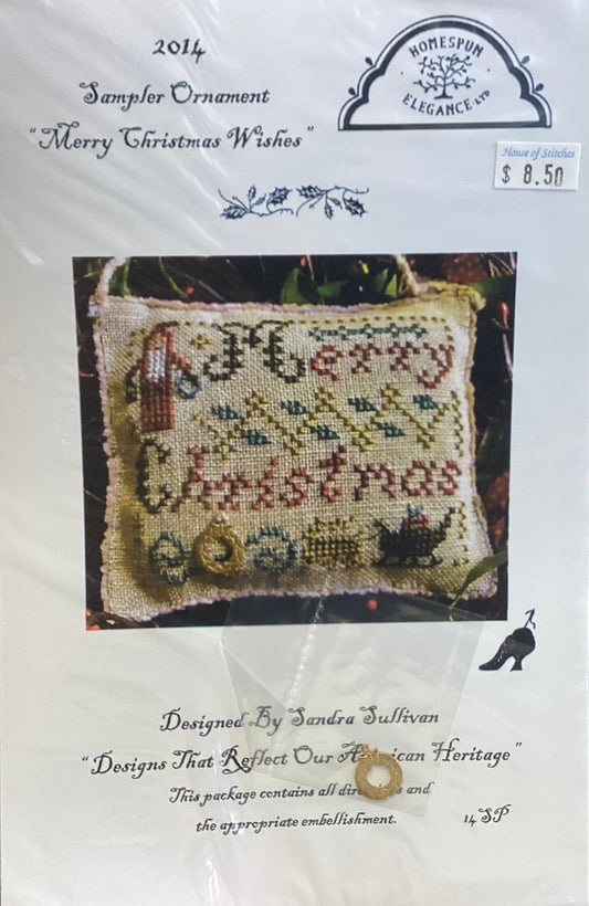 Sampler Ornaments 2014: Merry Christmas Wishes by Homespun Elegance