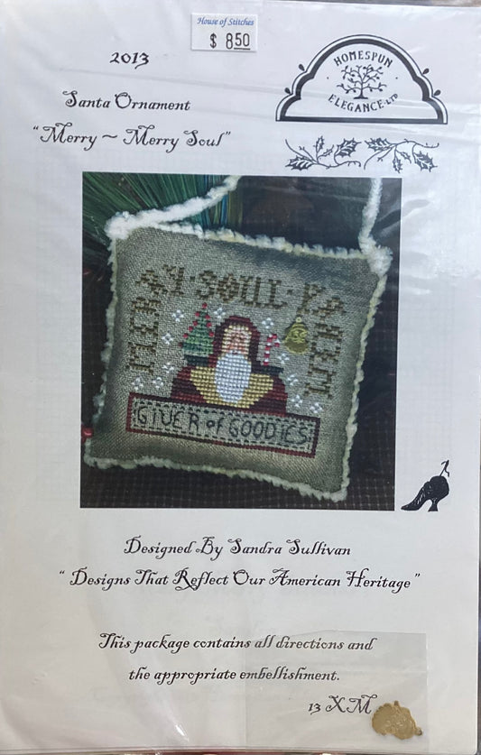 Santa Ornament 2013: Merry - Merry Soul by Homespun Elegance