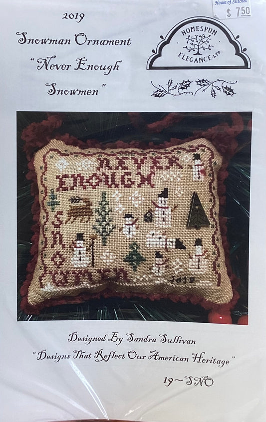 Snowman Ornament 2019: Never Enough Snowmen by Homespun Elegance