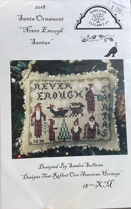 Santa Ornament 2018: Never Enough Santas by Homespun Elegance
