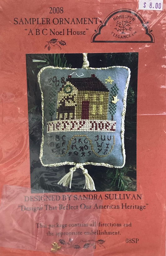 Sampler Ornament 2008: ABC Noel a house by Homespun Elegance