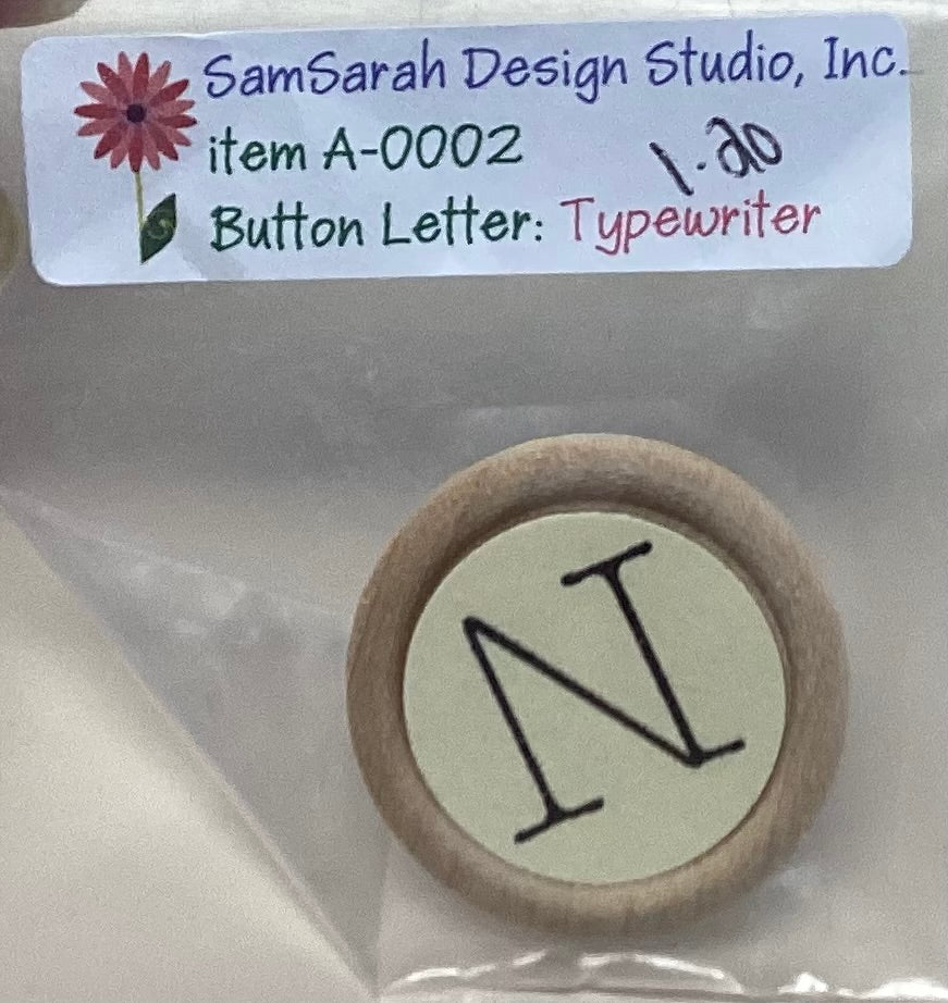 Button Letter: Typewriter ‘N’ Embellishment Pack by SamSarah Design Studio