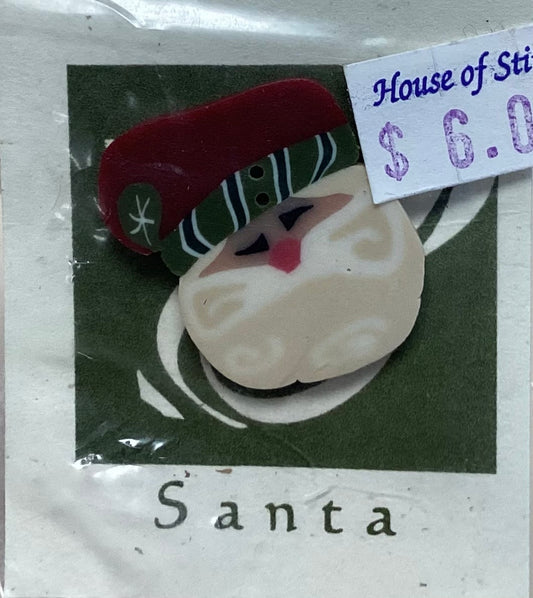 Santa Button by Shepherd’s Bush Printworks