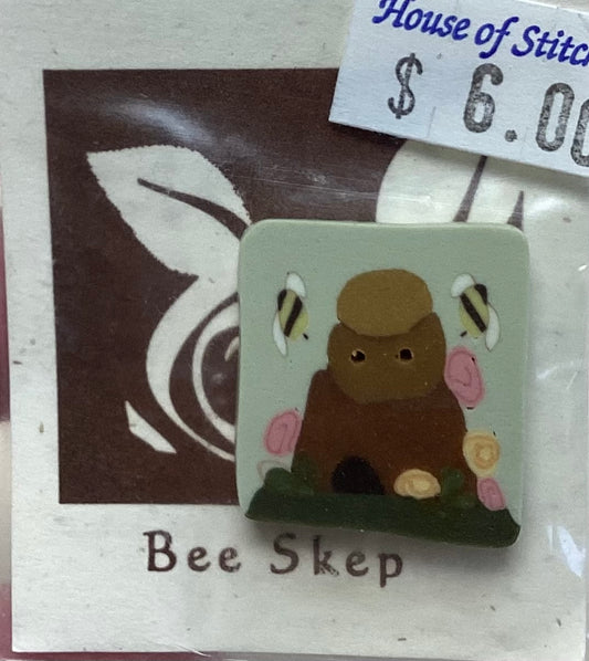 Bee Skep Button by Shepherd’s Bush Printworks