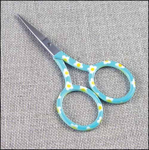 Blue and Yellow Embroidery Scissors